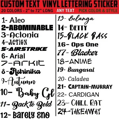 Custom Text Vinyl Lettering Sticker Decal Personalized -ANY TEXT - ANY NAME - [2 • $74.99