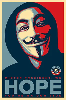 HOPE Mr President Barack Obama OCCUPY WALL ST OWS 99% Obey Giant Shepard Fairey • $17.50