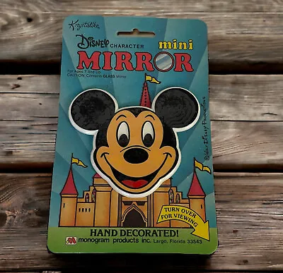 Vtg Disney Krystalike Mickey Mouse Mini Mirror NIP Hand Decorated • $15