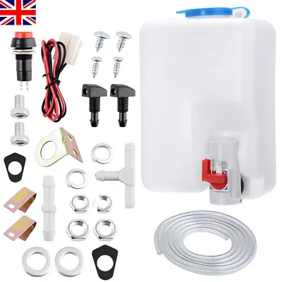 12V Wind Screen Window Washer Windscreen Wash With 1.2L Bottle Pump CAR CLASSIC • £11.39