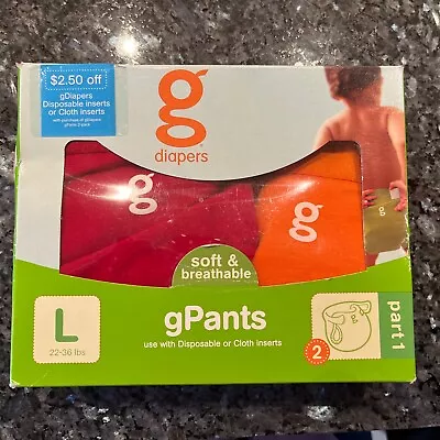 GDiapers GPants NEW Large 22-36 Lbs 2 Pair Red Orange Covers • $29.95