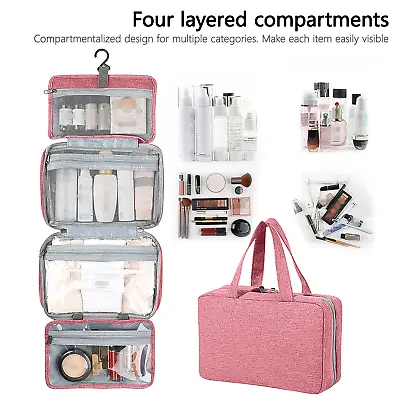 $22.99 • Buy Large Hanging Hook Toiletry Bag Waterproof Travel Makeup Cosmetic Organizer Case