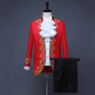 Men Fit Suit Jacket And Pans Set Retro Fancy Mess Dress Uniform Coat Victorian • $70.39