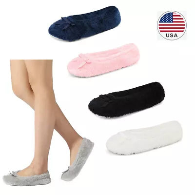 Women Memory Foam Ballerina Slippers Fur Lining Close Toe Warm Slip On Slippers • $9.99