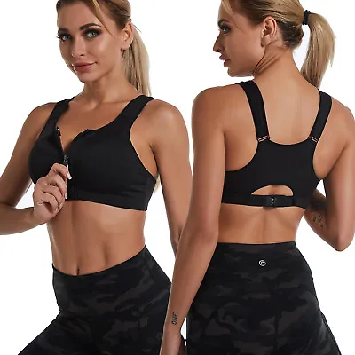 High Impact Sports Bra Racerback Padded Comfort Workout Bras Yoga Bra Fitness • £12.79