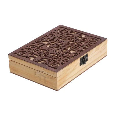£38.56 • Buy Cream Abstract Pattern Pine Wooden Anti Tarnish Scratch Resistant Jewelry Box