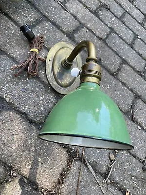 £30 • Buy Vintage Brass And Enamel Wall Light
