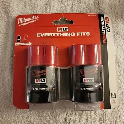 Milwaukee 48-11-2411 M12 12V 1.5Ah Red Lithium-Ion Battery Two Pack • $33