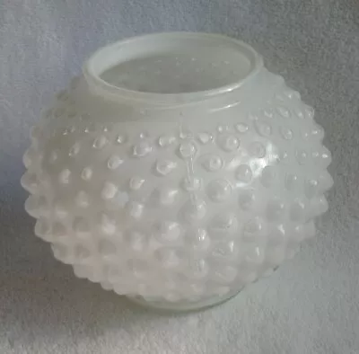 MCM Hobnail Milk Glass Light Shade Crown Globe Vintage Lamp Mid Century Modern • $10