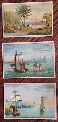 3 Victorian Trade Cards J.H. Mason Furniture Undertaker Lansingburgh NY • $100