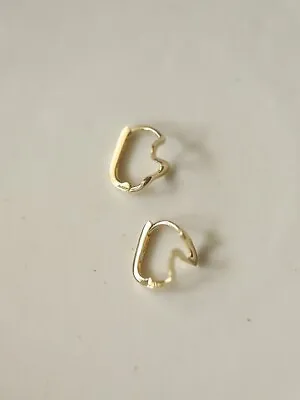 9ct Solid Gold Freestyle Huggie Earrings- Unique Fine Modern Design Gift 9K  • £85