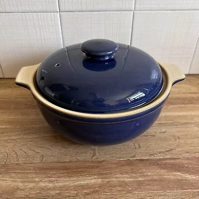 Denby Classic Blue Lidded Casserole Dish Medium *used Scratched • £12