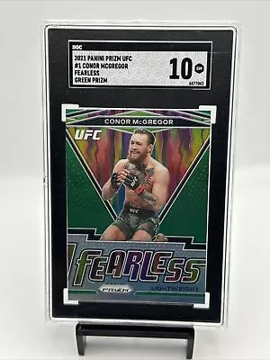 2021 Panini Prizm UFC Fearless Green Prizm Conor McGregor #1 SGC 10 Gem Mint • $60