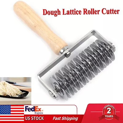 Dough Lattice Roller Cutter Stainless Cookie Pastry Roller Cutter Baking Tool US • $8.01