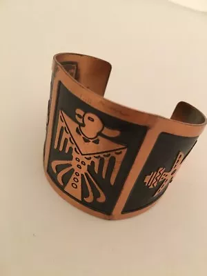 Beautiful Vintage Solid Copper Cuff Bracelet Thunderbird Knifewing (179) • $39.99
