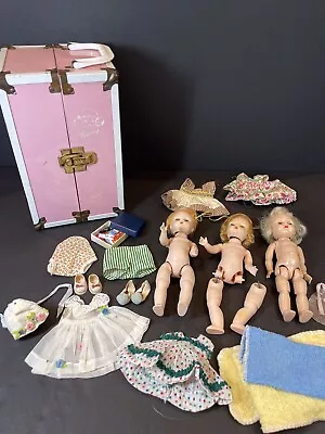 Vintage 1950s Madame Alexander & Vogue Ginny Dolls & Clothes Dress Lot • $12