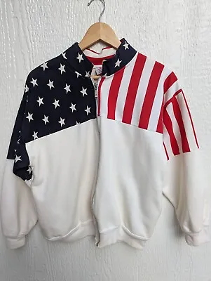 Vintage 90’s ESY American Flag Patriotic Independence Day Jacket Men's Small • $25.50