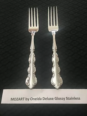 2 Pieces Of Mozart By Oneida Deluxe Stainless Steel Dinner Forks Free Shipping • $24.99