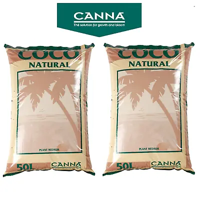 Canna Coco Natural 2x  50L Litre Growing Medium Hydroponics *FREE DELIVERY • £34.99