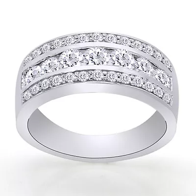 1.2 Ct Mens Wedding Engagement Band Ring Moissanite Solid 10K White Gold 7.5 Mm • $566
