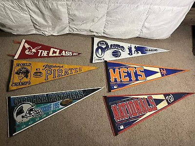 Lot Of 6 Vintage Sports Pennants • $100