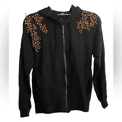 The Muses Lounge Beaded Zip Hooded Sweatshirt • $15.93