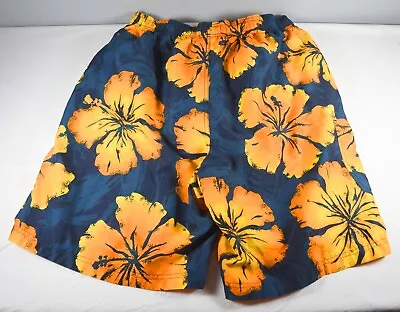 Speedo Men’s L Hawaiian Board Shorts Blue Bright Orange Mesh Interior • $9.25