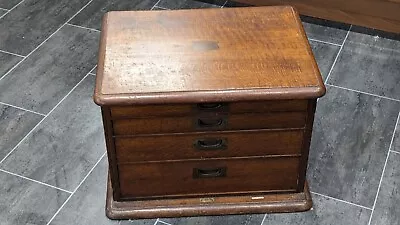 Rare Antique Piece. Oak 4 Drawer Cutlery Canteen Or Collector's Cabinet • £250