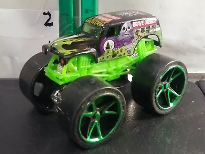 Hot Wheels Monster Jam Track Ace Grave Digger 1:64 Scale • $12