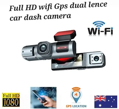 $80 • Buy Full Hd Dual Camera Built-In WiFi & GPS Front And Rear Dash Camera Dvr