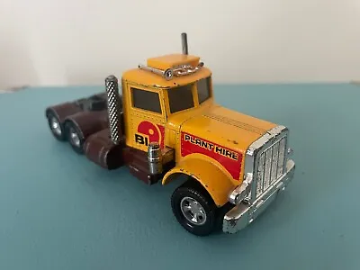 Matchbox 5.5” PETERBILT Lorry PLANT HIRE Diecast Truck 1978 Superkings YELLOW • £14.50