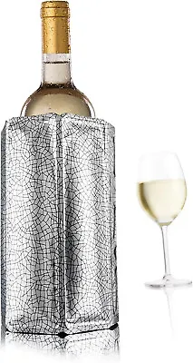 $4.50 • Buy NIB VACU VIN Rapid Wine Bottle Cooler Jacket Sleeve Cover  In Silver