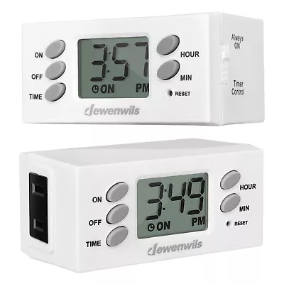 DEWENWILS 2 Pack Light Timer Digital Programmable Plug In Lamp Timer Switch • $16.99