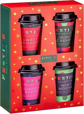 Festive Coffee Collection Boxed Gift Set Mini Cups Instant 4 X 22g  • £12.99