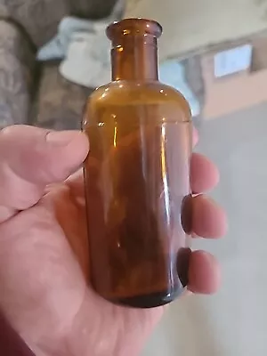 Vintage Collectible Amber Glass Bottle Cork Style  • $16