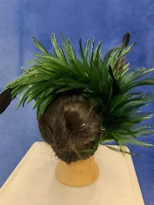 £4.90 • Buy Green Feather Comb Fascinator Millinery Wedding Hat
