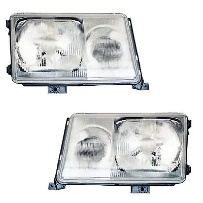 Headlights Front Lamps Chrome Clear Glass Pair For Mercedes Benz W124 1985-1993 • $179.95