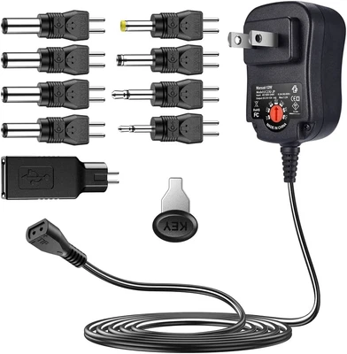 $26.98 • Buy 12W Universal AC Adapter Reversible Polarity Multi Voltage DC Power Supply, With