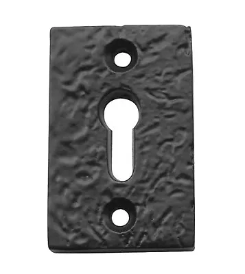 £2.99 • Buy Rustic - Rectangular Key Hole Open Escutcheon In Black Cast Iron (JAB70)