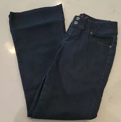 Elle Women's Size 6R Blue Skinny Dark Wash Cotton Blend Stretch Flare Bottoms!  • $16.99