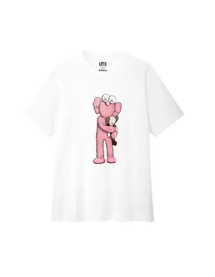 KAWS X Uniqlo Pink BFF Tee White L XL Large Extra-Large • £84.95