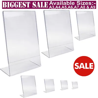 £11.20 • Buy Acrylic Counter Poster Holder Perspex Leaflet Display Stand A3 A4 A5 A6 A7 A8 A9