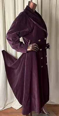 £115 • Buy Velvet Plum Vintage Style Fitted Riding Coat Wine Burgundy Purple Victorian S/m