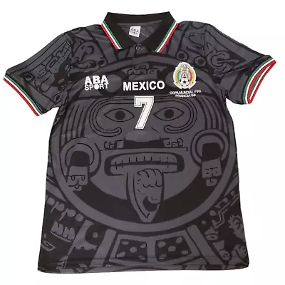 M Jersey ABA SPORT Mexico National Team World Cup 1998 Football Soccer BLACK # 7 • $65