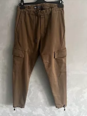 Zara Men’s Khaki/ Brown  Joggers Cargo Trousers Medium Length 29” • £10