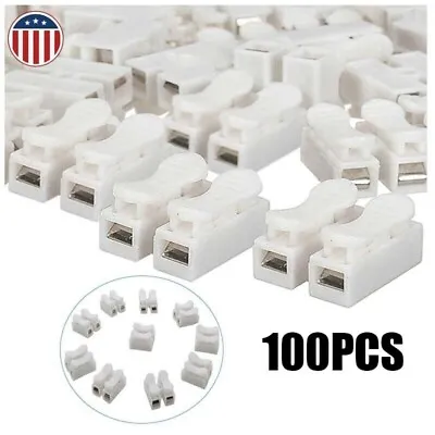 100/50Pcs 2 Pin Self Lock Electrical Cable Connector Quick Splice Wire Terminals • $8.07