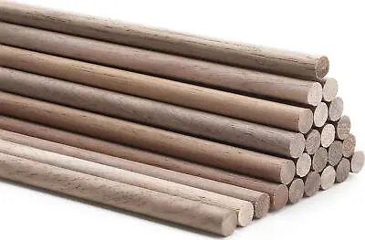 Wenqik 24 Pcs Wooden Dowel Rods Walnut Sticks Dowels For Crafts Round Unfinished • $28.83