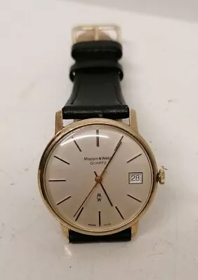 Mappin And Webb 9ct Gold Quartz British Rail Service  Watch  • £350