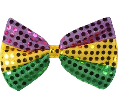 Mardi Gras Glitz N Gleam Bow Tie 4  X 7  Fabric Mardi Gras Props Decorations • $7.99