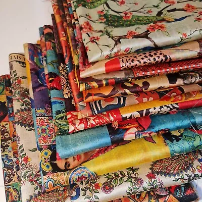 £4.49 • Buy Polyester Raw Silk Freda Kahlo Print Material Dress Craft Fabric 44  By Meter 